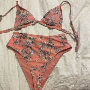 Pink floral swim set